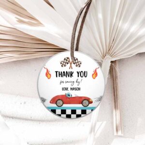 Racing Car Invitation, Racing Favor Tag, Race Car Birthday, Thank you Label Two Fast Invitation