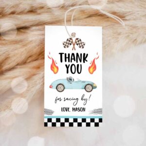 Racing Car Invitation, Racing Favor Tags, Race Car Birthday, Thank you Label Two Fast Invitation