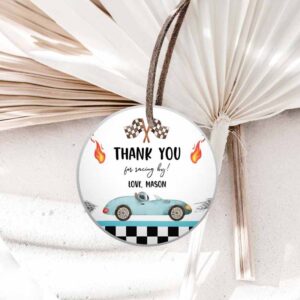 Racing Car Invitation, Racing Favor Tags, Race Car Birthday, Thank you Label Two Fast Invitation