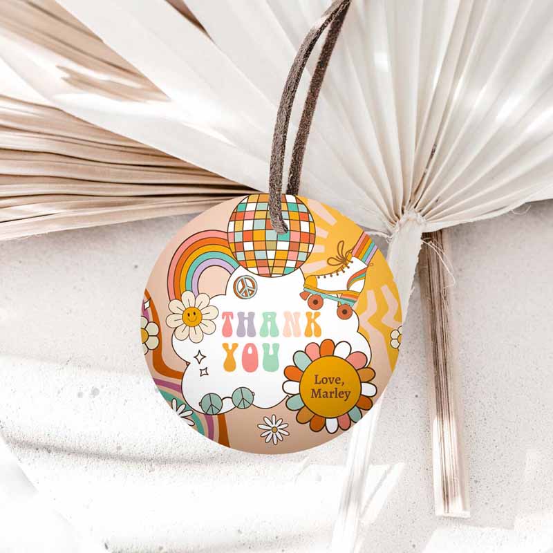 1 editable roller skating favor tag roller skate birthday thank you sticker girl retro skate party download printable corjl template 0459 1