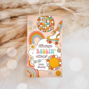 Ice Skating Invitation, Roller Skating Favor Tag, Roller Skate Birthday, Thank You Tags Girl Invitation