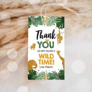 Wild One Invitation, Safari Animals Favor Tags, Wild One Thank You Tags Wild Time Invitation