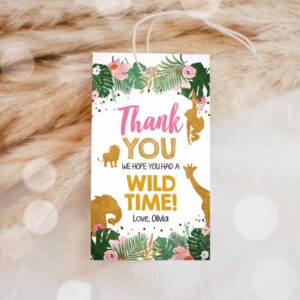 Wild One Invitation, Safari Animals Favor Tags, Wild One Thank You Tags Wild Time Invitation