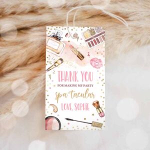 Glitz And Glam Invitation, Spa Makeup Party, Favour Tags Glitz And Glam Birthday Party, Blush Invitation