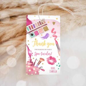 Spa Party Invitation, Spa Party, Favor Tags, Glamour Party, Thank You Tags Spa Birthday Invitation