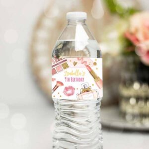 Glitz And Glam Invitation, Spa Party, Water Bottle Label Spa Birthday Party, Girl Glamour Glitz Invitation