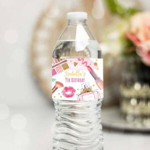Glitz And Glam Invitation, Spa Party, Water Bottle Labels, Spa Birthday Party, Girl Glamour Glitz Invitation
