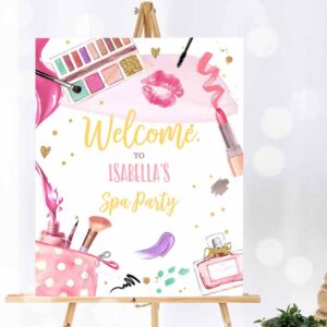Spa Party Invitation, Spa Party, Welcome Sign Glamour Party, Spa Birthday Girl Pink Invitation