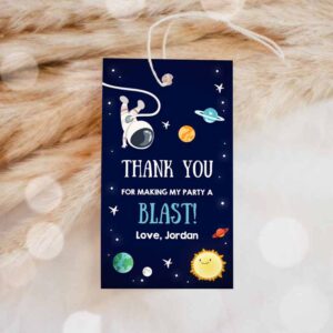 Outer Space Invitation, Space Astronaut Favor Tags, Space Birthday, Thank You Tags Label Rocket Invitation