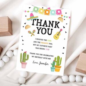 Fiesta Invitation, Taco Fiesta Thank You Card Birthday Party, Baby Bridal Shower Cactus Invitation