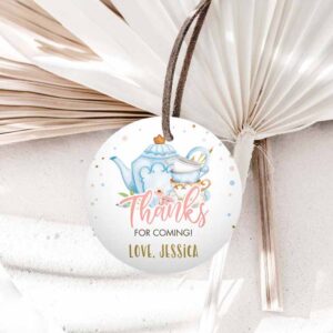 Tea Party Invitation, Tea Party, Favor Tag, Sticker Baby Shower Baby is Brewing Floral Invitation