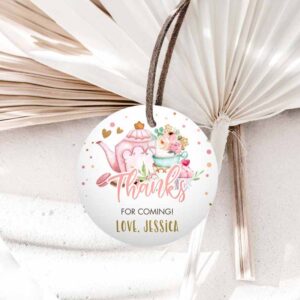 Tea Party Invitation, Tea Party, Favor Tag, Sticker Baby Shower Baby is Brewing Floral Invitation