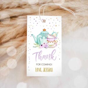 Tea Party Invitation, Tea for Two Favor Tag Tea Birthday Thank You Tags Tea-rrific Tea Party Invitation