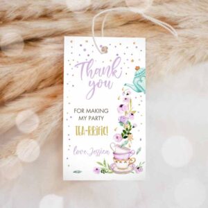 Tea Party Invitation, Tea for Two Favor Tags Tea Birthday Thank You Tags Tea-rrific Tea Party Invitation