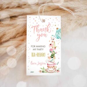 Tea Party Invitation, Tea for Two Favor Tags Tea Birthday Thank You Tags Tea-rrific Tea Party Invitation