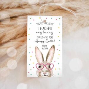 Tea Party Invitation, Teacher Gift Tags, Easter You're the Best Teacher Any Bunny Could Invitation