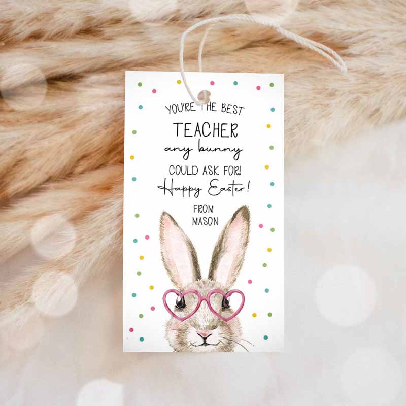 1 editable teacher gift tags easter youre the best teacher any bunny could ask for favor tags teacher appreciation digital printable 0449 1