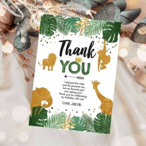 Wild One Invitation, Thank You Card Safari Animals Wild One Thank You Note Black Invitation