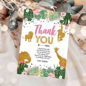 Wild One Invitation, Thank You Card Safari Animals Wild One Thank You Note Black Invitation