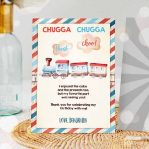 Train Invitation, Train Thank You Card Chugga Chugga Thank Choo Train Thanks Vintage Train Invitation