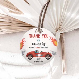 Racing Car Invitation, Two Fast Birthday, Thank You Favor Tag, Race Car Party, Favor Invitation