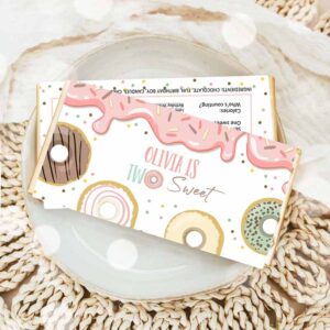 Donut Invitation, Two Sweet Donut Candy Bar Wrapper Donut Birthday, Chocolate Wrapper Girl Invitation