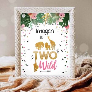 Two Wild Invitation, Two Wild Birthday Safari Animals Zoo Jungle Party, Second Birthday Invitation