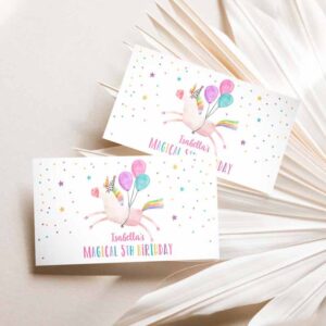 Unicorn Invitation, Unicorn Birthday Party, Gable Box Favor Label Magical Unicorn Gift Box Invitation