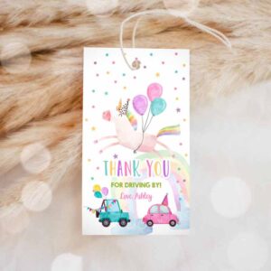 Rainbow Invitation, Unicorn Favor Tags, Drive By Birthday Party, Parade Magical Rainbow Invitation