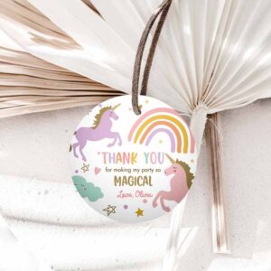 Unicorn Invitation, Unicorn Favor Tags, Magical Birthday, Thank You Tag Gift Girl Pastel Invitation