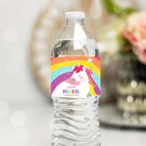Unicorn Invitation, Unicorn Water Bottle Labels, Unicorn Birthday, Girl Magical Unicorn Party Decor Invitation