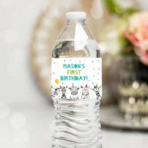 Wild One Invitation, Water Bottle Labels Party, Animals Birthday, Wild One Birthday Safari Invitation