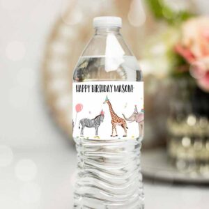 Wild One Invitation, Water Bottle Labels Party, Animals Birthday, Wild One Birthday Safari Invitation
