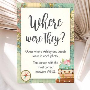 Bridal Shower Invitation, Where were They Bridal Shower Game Wedding Shower Activity Travel Adventure Invitation