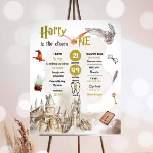 Wizard Invitation, Wizard Birthday, Milestones Sign The Chosen One 1st Birthday, Birthday Wizardry Magic Invitation