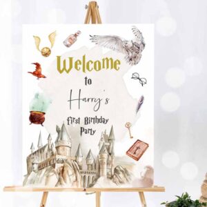 Wizard Invitation, Wizard Birthday, Welcome Sign Boy Magic School Birthday, Welcome Poster The Invitation