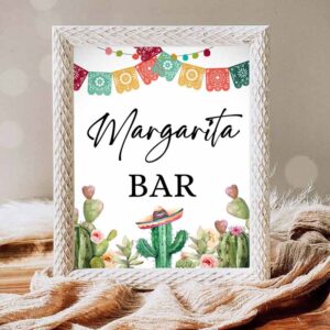 Fiesta Invitation, Margarita Bar Sign Fiesta Margarita Sign Fiesta Bridal Shower Cactus Baby Invitation
