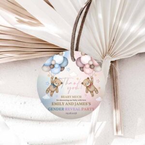 Teddy Bear Invitation, Teddy Bear Gender Reveal Party, Gift Tags, Boho Baby Shower Thank Invitation