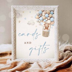 Teddy Bear Invitation, Teddy Bear Hot Air Balloon Baby Shower Cards And Gifts Sign Invitation
