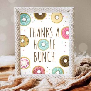 Donut Invitation, Thanks a hole bunch Donut Birthday Table Decor Doughnut Birthday Invitation