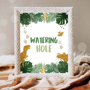 Dinosaur Invitation, Watering Hole Birthday Drink Table Decor Dinosaur Birthday, Dino Party Invitation