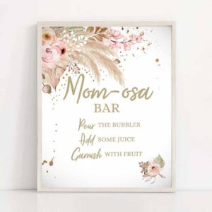 2 bubbly bar sign pampas grass bridal shower party sign champagne bar boho bohemian tropical desert bar sign bubbly 8x10 download printable 0395 1
