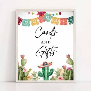 2 cards and gifts sign fiesta cards cactus cards and gifts succulent gift table baby shower decor mexican 8x10 instant download printable 0404 1