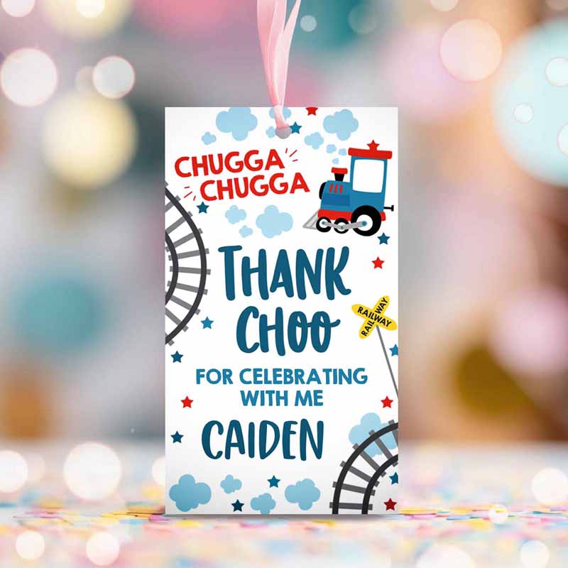 2 choo choo train favor tag train birthday gift tag chugga chugga birthday tag train birthday thank you tag instant editable corjl file tc 1