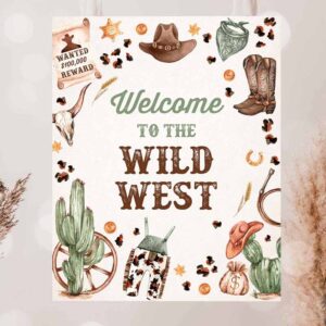 2 cowboy birthday party welcome to the wild west sign wild west cowboy rodeo birthday party southwestern ranch party instant download qo 1