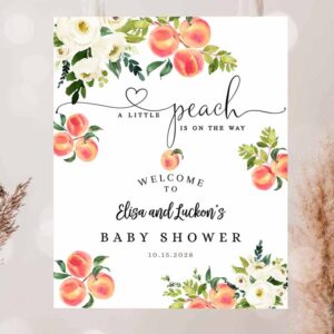 2 editable a little peach baby shower sprinkle sip and see welcome yard sign 1
