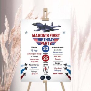 2 editable airplane birthday milestones sign aircraft sky first birthday boy 1st fighter pilot aviator jet template printable corjl 0469 1