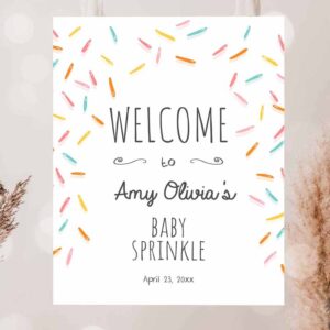 2 editable baby sprinkle welcome sign sprinkle shower gender neutral confetti sprinkles coed shower welcome 1