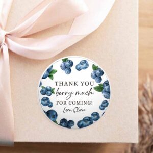 2 editable blueberry favor tags berry first birthday thank you stickers label berry farmers market blueberries template printable corjl 0399 1