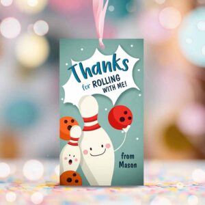 2 editable bowling party favor tags bowling party boy bowling thank you tags label tags rolling with me labels bowling birthday template corjl 0324 1